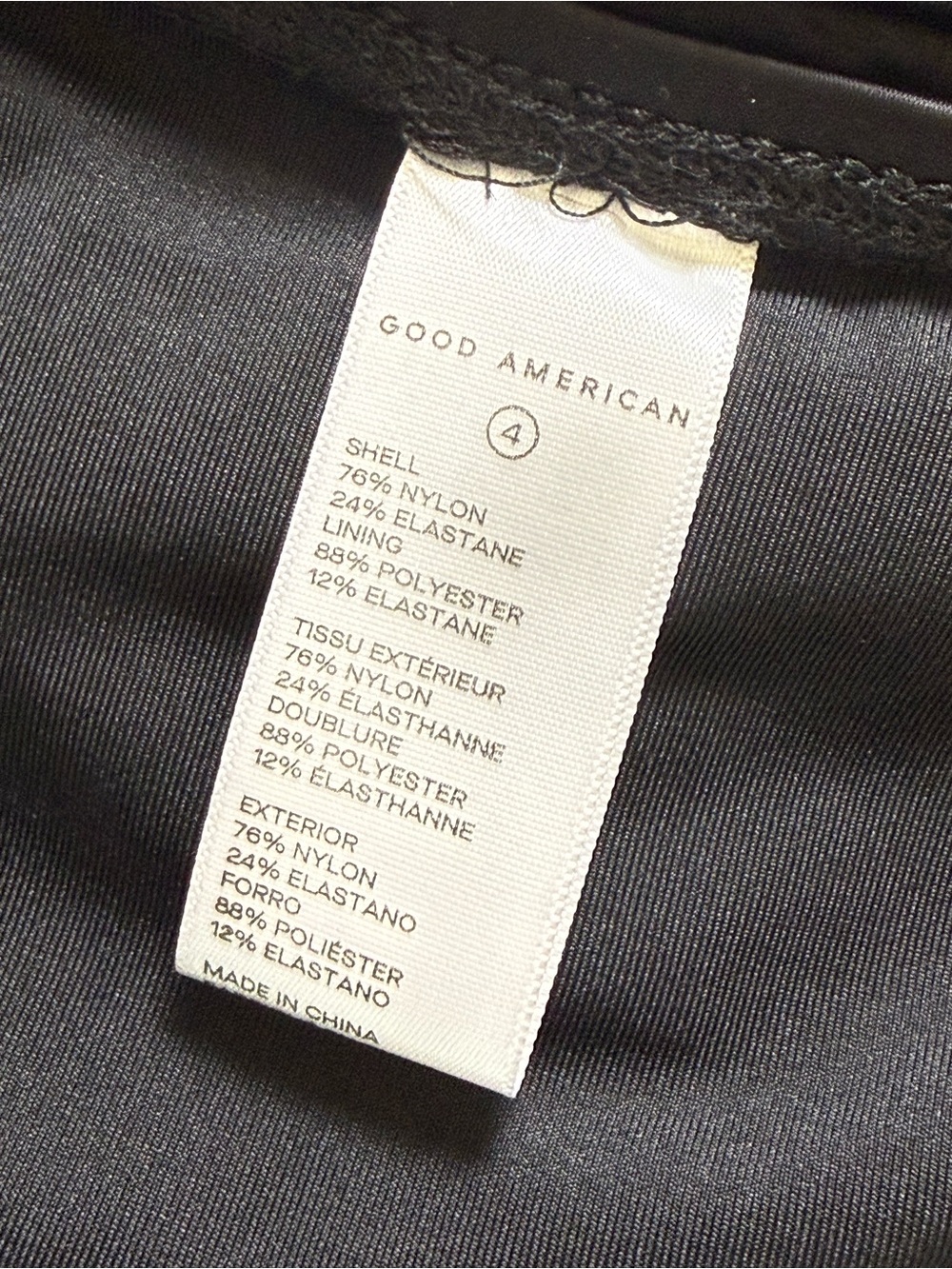 Good American Black Ruched Strapless Tube Top Size 4 XL 16 EUC - Picture 7 of 9
